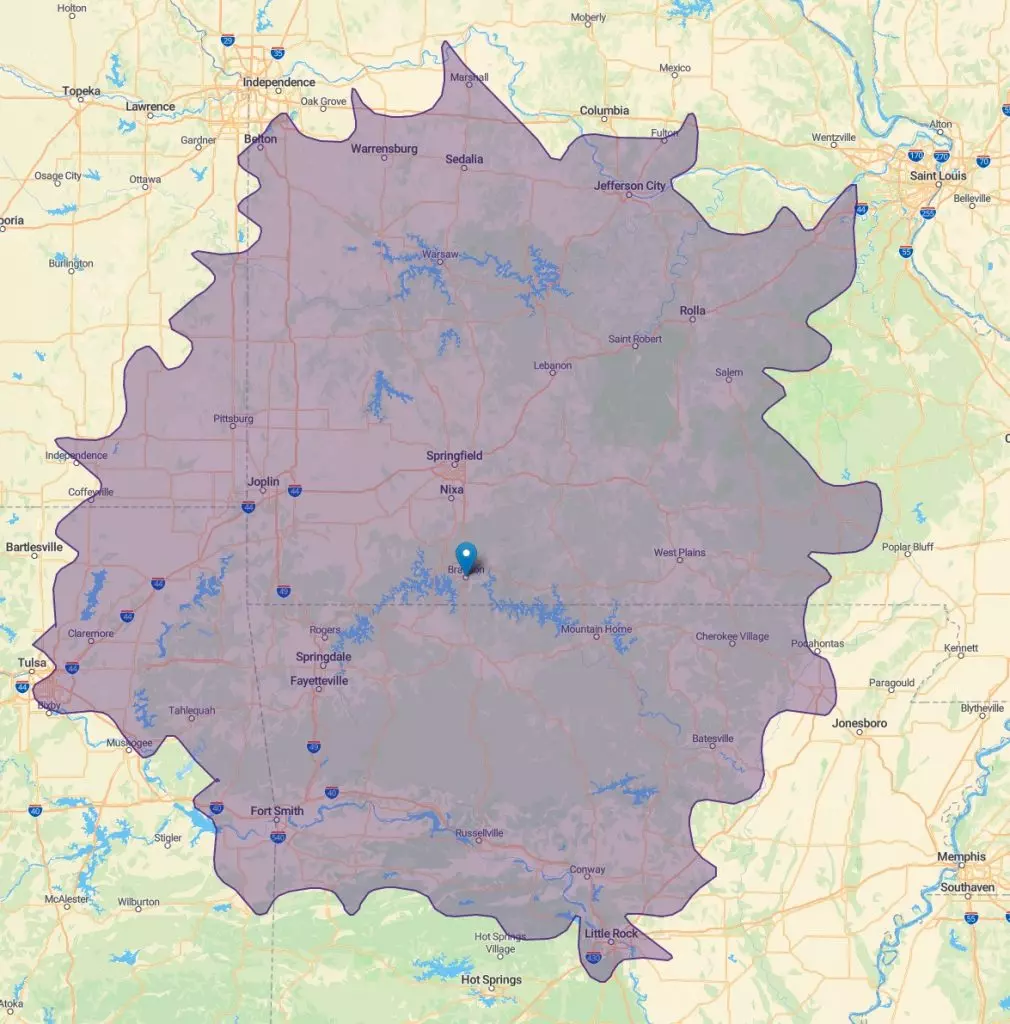 Areas Served By Cook Roofing Co 1